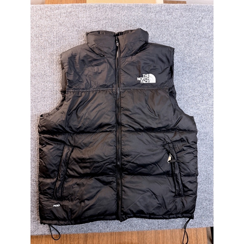 The North Face Nuptse 700 Puffer Vest Mens XL Black Down Insulated Jacket Y2K